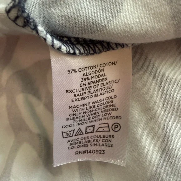 LOFT Black and White Patterned Dress Size Large Groovy Beach - Picture 8 of 8